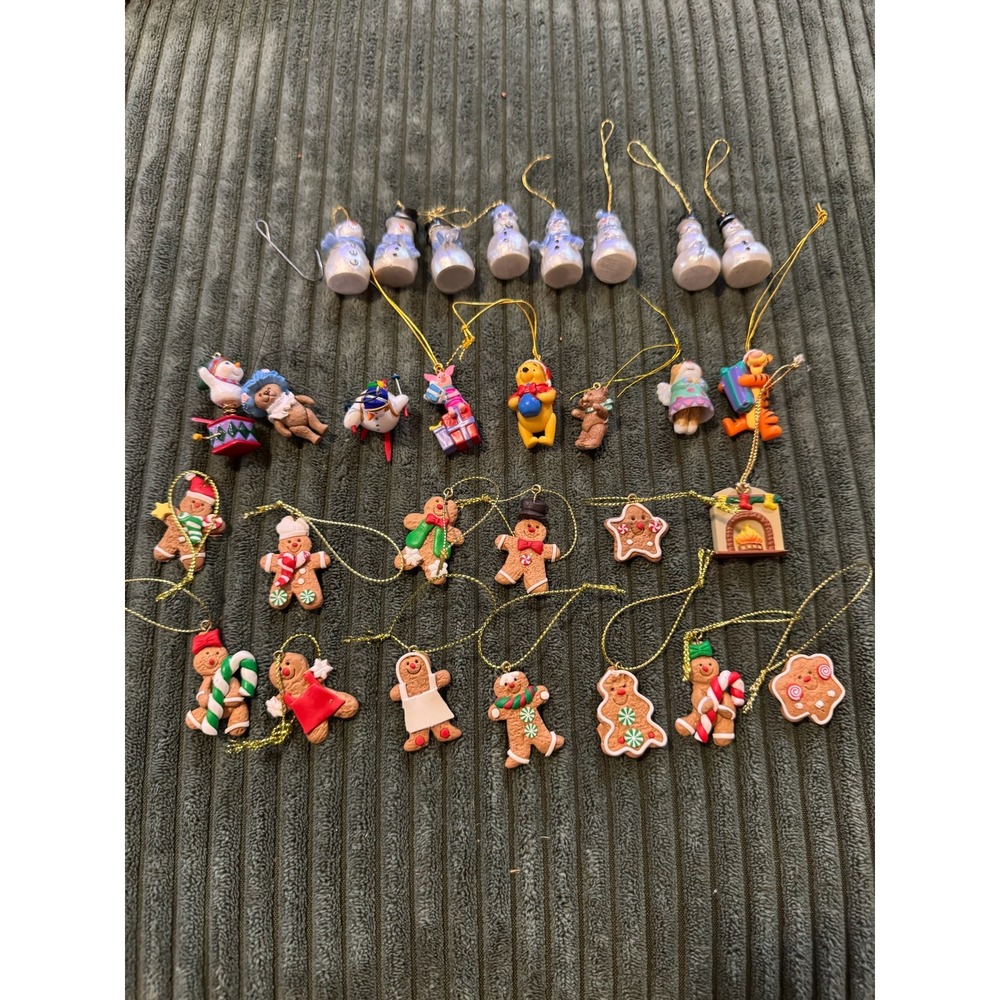 VNTG Mini Hallmark Disney Snowman Gingerbread Christmas Ornaments 23 Piece Lot